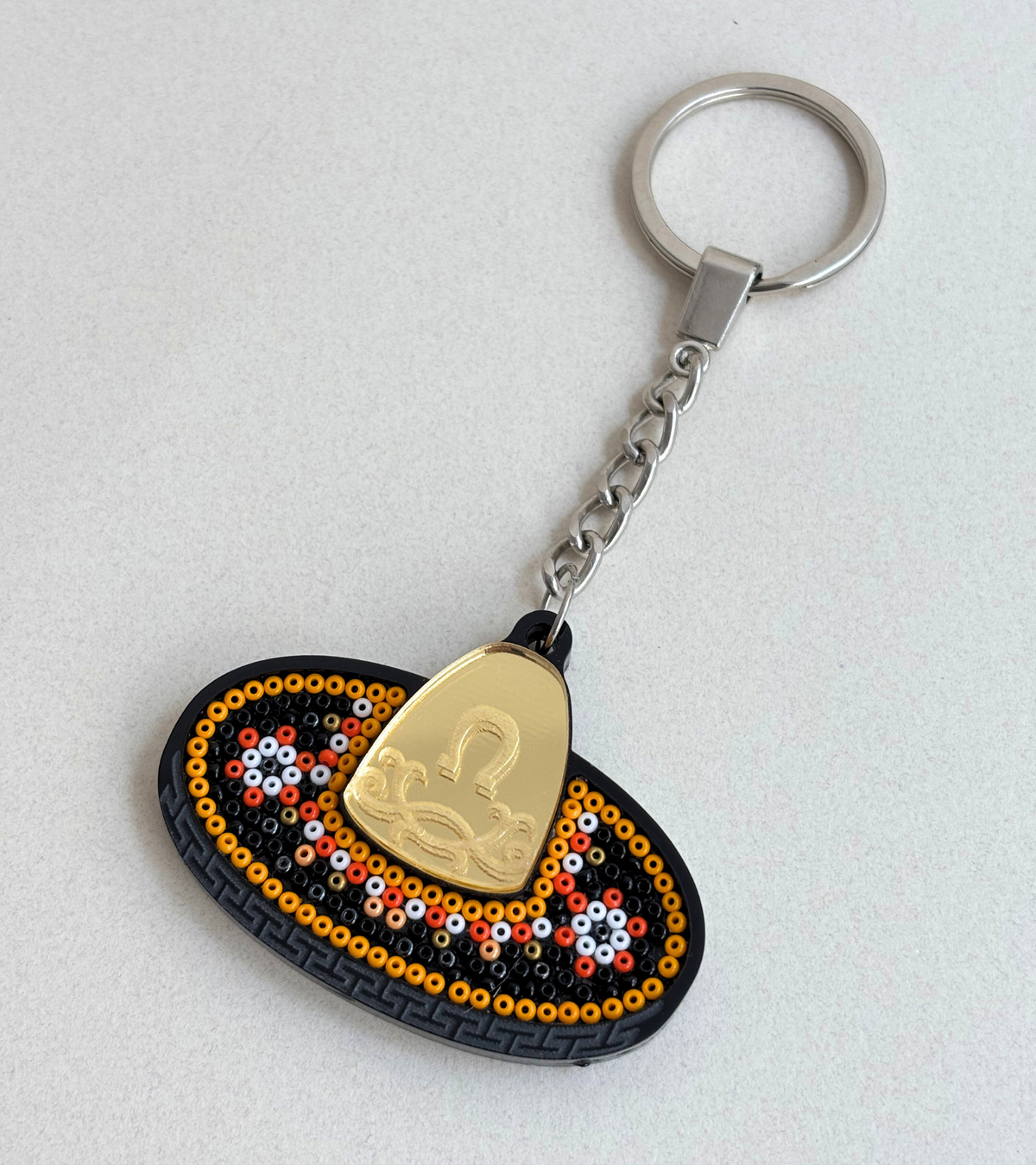 Llavero sombrero charro huichol - Colección mexicana