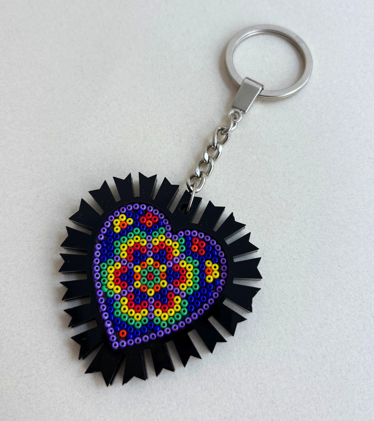 Llavero corazón huichol - Colección mexicana