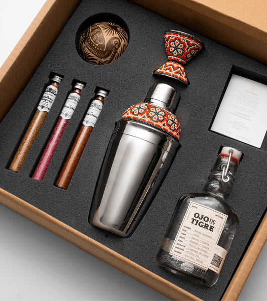 Kit mezcal Ojo de Tigre - Edición Huichol